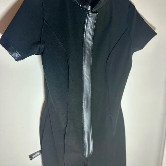 Blackmilk Black Faux Leather Jumpsuit - Picture 3 of 5